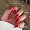 Glamnetic Press On Nails – Short Oval, Velvet Fake Nails 30 Pc Full Kit(3C – Classic Red)