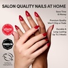 Glamnetic Press On Nails – Short Oval, Velvet Fake Nails 30 Pc Full Kit(3C – Classic Red)