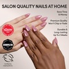 Glamnetic Press On Nails – Short Oval, Velvet Fake Nails 30 Pc Full Kit(3D – Mertini)