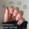 Glamnetic Press On Nails – Short Oval, Velvet Fake Nails 30 Pc Full Kit(3E – Caviar)