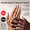 Glamnetic Press On Nails – Short Oval, Velvet Fake Nails 30 Pc Full Kit(3E – Caviar)