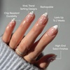Glamnetic Press On Nails – Short Oval, Velvet Fake Nails 30 Pc Full Kit(3N – French Pearl)