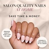 Glamnetic Press On Nails – Short Oval, Velvet Fake Nails 30 Pc Full Kit(3N – French Pearl)