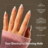 Glamnetic Press On Nails – Short Oval, Velvet Fake Nails 30 Pc Full Kit(3P – Fiancéd)
