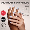 Glamnetic Press On Nails – Short Oval, Velvet Fake Nails 30 Pc Full Kit(3U – Blueberry Milk)