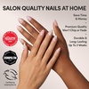 Glamnetic Press On Nails – Short Oval, Velvet Fake Nails 30 Pc Full Kit(3V – Wild Card)