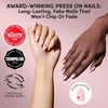 Glamnetic Press On Nails – Short Oval, Velvet Fake Nails 30 Pc Full Kit(3X – Lady Luck)
