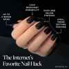 Glamnetic Press On Nails – Short Oval, Velvet Fake Nails 30 Pc Full Kit(4A – Jet Black)