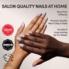 Glamnetic Press On Nails – Short Oval, Velvet Fake Nails 30 Pc Full Kit(4B – Lilac Gray)