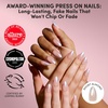 Glamnetic Press On Nails – Short Oval, Velvet Fake Nails 30 Pc Full Kit(Polar Night – Silver Ombre French Tip)