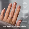 Glamnetic Press On Nails – Short Round, Glossy Fake Nails 30 Pc Full Kit(2B – Pearlfect)