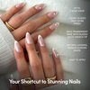 Glamnetic Press On Nails – Short Round, Glossy Fake Nails 30 Pc Full Kit(2C – Mother Pearl)