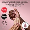 Glamnetic Press On Nails – Short Round, Glossy Fake Nails 30 Pc Full Kit(3B – Mauve Obsession)