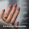 Glamnetic Press On Nails – Short Round, Glossy Fake Nails 30 Pc Full Kit(3C – Mauve On)