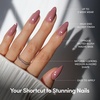 Glamnetic Press On Nails – Short Round, Glossy Fake Nails 30 Pc Full Kit(3D – Mauve Wife)