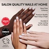 Glamnetic Press On Nails – Short Round, Glossy Fake Nails 30 Pc Full Kit(4A – Cool Whip)