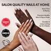 Glamnetic Press On Nails – Short Round, Glossy Fake Nails 30 Pc Full Kit(4G – Milky White)