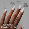 Glamnetic Press On Nails – Short Round, Glossy Fake Nails 30 Pc Full Kit(4G – Milky White)