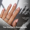 Glamnetic Press On Nails – Short Round, Glossy Fake Nails 30 Pc Full Kit(5B – Goal Chaser)