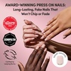 Glamnetic Press On Nails – Short Round, Glossy Fake Nails 30 Pc Full Kit(5D – Goal Setter)