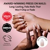 Glamnetic Press On Nails – Short Round, Glossy Fake Nails 30 Pc Full Kit(6D – Frosted Chai)
