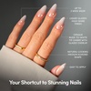 Glamnetic Press On Nails – Short Round, Glossy Fake Nails 30 Pc Full Kit(6D – Frosted Chai)