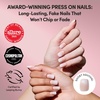 Glamnetic Press On Nails – Short Round, Glossy Fake Nails 30 Pc Full Kit(6E – Sugar Veil)
