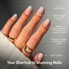 Glamnetic Press On Nails – Short Round, Glossy Fake Nails 30 Pc Full Kit(6E – Sugar Veil)