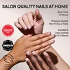 Glamnetic Press On Nails – Short Round, Glossy Fake Nails 30 Pc Full Kit(7A – Burnt Miso)