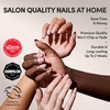 Glamnetic Press On Nails – Short Round, Glossy Fake Nails 30 Pc Full Kit(7C – Balsamic Glaze)