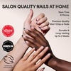 Glamnetic Press On Nails – Short Round, Glossy Fake Nails 30 Pc Full Kit(7D – Onyx Glaze)
