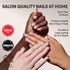 Glamnetic Press On Nails – Short Round, Glossy Fake Nails 30 Pc Full Kit(7E – Smoke Salt)