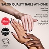 Glamnetic Press On Nails – Short Round, Glossy Fake Nails 30 Pc Full Kit(7F – Black Truffle)