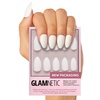 Glamnetic Press On Nails – Medium Square, Glossy Fake Nails 30 Pc Full Kit(Angel – White Solid)
