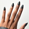 Glamnetic Press On Nails – Medium Square, Glossy Fake Nails 30 Pc Full Kit(Boba – Black Solid)