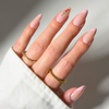 Glamnetic Press On Nails – Short Almond, Glossy Fake Nails 30 Pc Full Kit(1T – Cherry Bow)