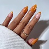 Glamnetic Press On Nails – Short Almond, Glossy Fake Nails 30 Pc Full Kit(1W – Orange Pop)