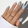 Glamnetic Press On Nails – Short Almond, Matte Fake Nails 30 Pc Full Kit(4A – Angel In Blue)