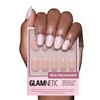 Glamnetic Press On Nails – Short Almond, Matte Fake Nails 30 Pc Full Kit(5A – Silver Belle)