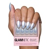Glamnetic Press On Nails – Short Almond, Velvet Fake Nails 30 Pc Full Kit(2F – Something Blue)