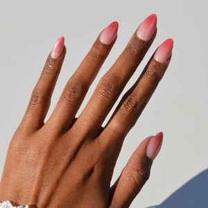 Glamnetic Press On Nails – Short Almond, Glossy Fake Nails 30 Pc Full Kit(1S – Faded Feelings)