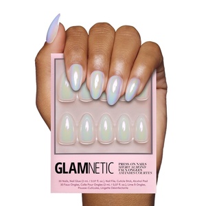 Glamnetic Press On Nails – Short Almond, Matte Fake Nails 30 Pc Full Kit(4D – Entranced)