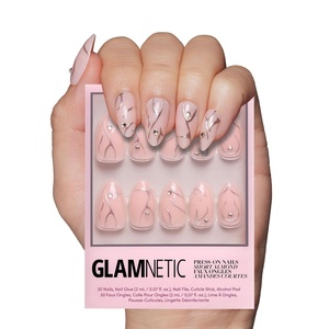 Glamnetic Press On Nails – Short Almond, Matte Fake Nails 30 Pc Full Kit(4F – Astro)