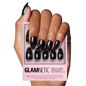 Glamnetic Press On Nails – Short Almond, Matte Fake Nails 30 Pc Full Kit(4I – Winter Comet)