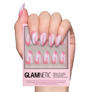 Glamnetic Press On Nails – Short Almond, Matte Fake Nails 30 Pc Full Kit(4P – Better Half)