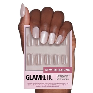 Glamnetic Press On Nails – Short Almond, Matte Fake Nails 30 Pc Full Kit(Pure Intentions)