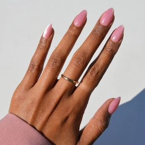 Glamnetic Press On Nails – Short Almond, Velvet Fake Nails 30 Pc Full Kit(2M – Shine For You)
