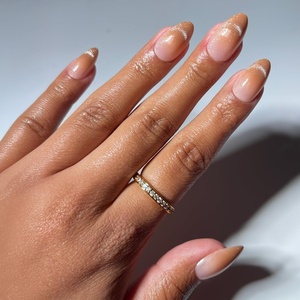 Glamnetic Press On Nails – Short Almond, Velvet Fake Nails 30 Pc Full Kit(Earned Not Given)