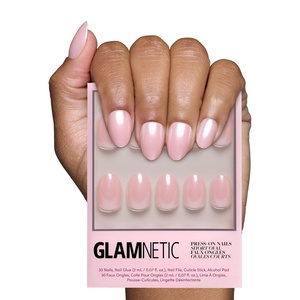 Glamnetic Press On Nails – Short Oval, Velvet Fake Nails 30 Pc Full Kit(2G – Pinch Me)