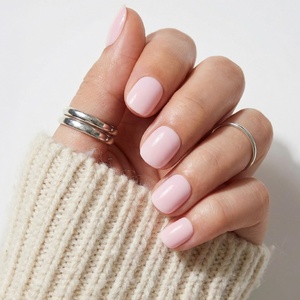 Glamnetic Press On Nails – Short Oval, Velvet Fake Nails 30 Pc Full Kit(4D – Sugar Bb)